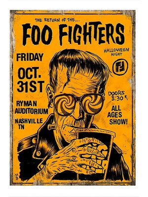 Foo Fighters Afiş Modern Ahşap Tablo 35 cm x 50 cm