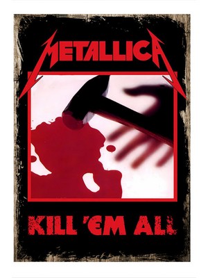 Metallica Afiş Dekoratif Ahşap Tablo 35 cm x 50 cm