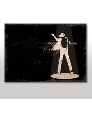 Bedeko Ahşap Tablo Siyah Beyaz Michael Jackson Baskılı 35 cm x 50 cm