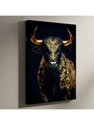Altın Detaylı Boğa Tablosu