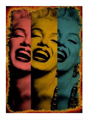 Bedeko Marilyn Monroe Model Ahşap Tablo 35 cm x 50 cm