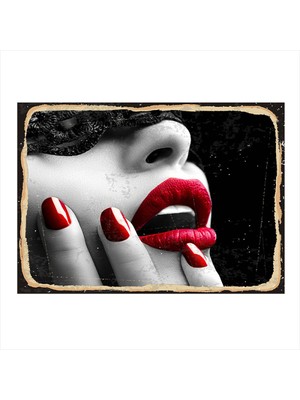 Bedeko Siyah Maskeli Kadın Art Mdf Poster 35 cm x 50 cm