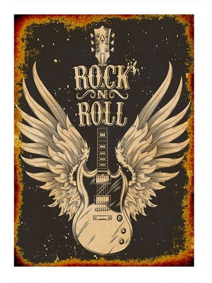 Bedeko Rock And Roll Hediyelik Mdf Tablo 35 cm x 50 cm