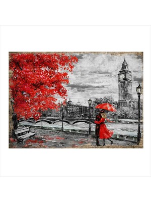 Bedeko Londra'da Sonbahar Hediyelik Mdf Tablo 35 cm x 50 cm