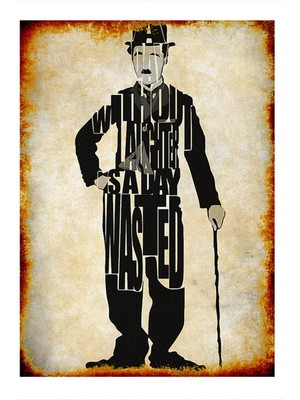 Bedeko Charlie Chaplin Mdf Poster 35 cm x 50 cm