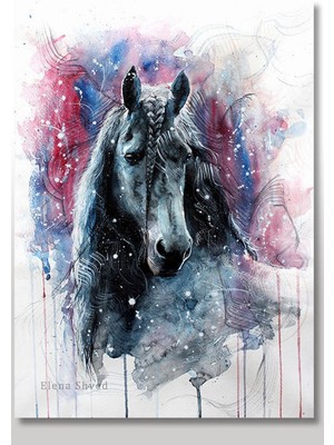 Bedeko Ahşap Tablo 35 cm x 50 cm Siyah At