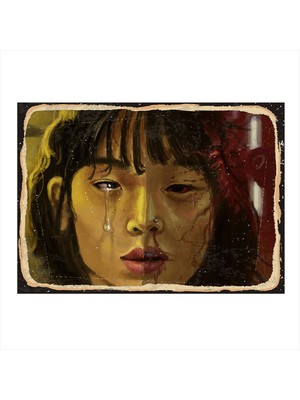 Bedeko Ağlayan Kadın Art Mdf Poster 35 cm x 50 cm