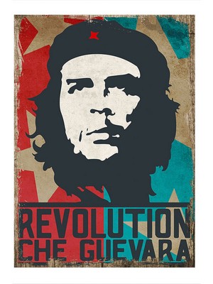 Bedeko Revolution Che Guavera Tasarım Ahşap Tablo 35 cm x 50 cm