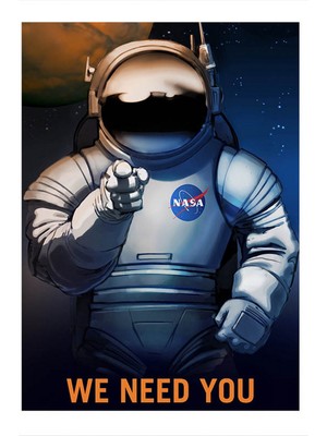 Bedeko Ahşap Tablo 35 cm x 50 cm Nasa Astronot