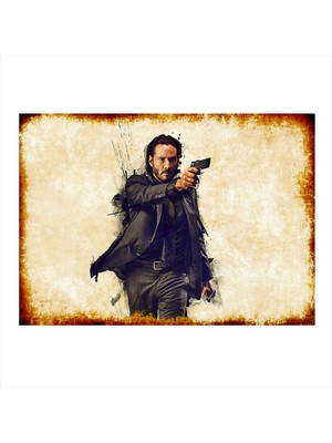 Bedeko John Wick Hediyelik Ahşap Tablo 35 cm x 50 cm