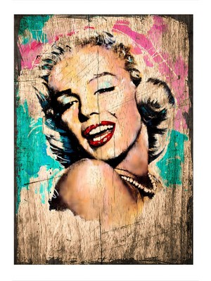 Eski Zeminde Marilyn Monroe Dekoratif Mdf Tablo 35 cm x 50 cm