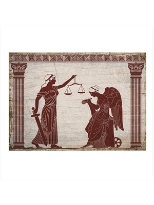 Bedeko Adalet. Tanrıçası Model Ahşap Tablo 35 cm x 50 cm