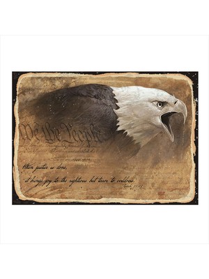 Bedeko Amerikan Kartalı Hediyelik Ahşap Tablo 35 cm x 50 cm