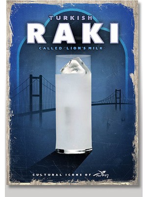 Bedeko Ahşap Tablo 35 cm x 50 cm Turkish Rakı Eskitme