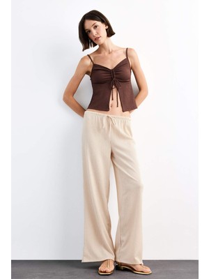 DeFacto Relax Fit Normal Bel Düz Paça Bürümcük Pantolon G1101AX25SM