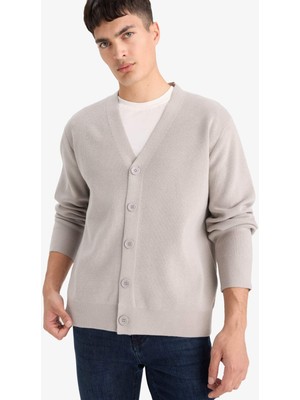 DeFacto Relax Fit V Yaka Düğmeli Triko Hırka F2700AX25WN
