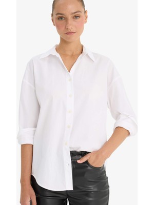 DeFacto %100 Pamuk Oversize Gömlek T8735AZ25AU