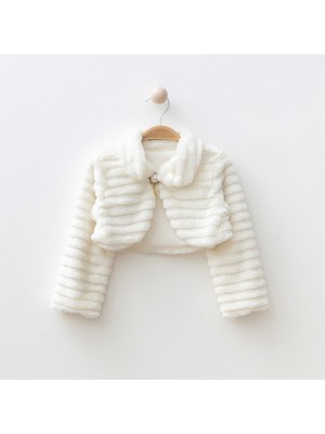 Çizgili Kumaş Peluş Bolero