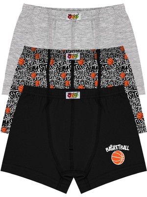 Öts Erkek Çocuk 3’lü Pamuklu Boxer Baskılı Terletmez Doğal Yapı (7366-3)