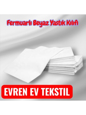 Evren Ev Tekstil Yastık 2 Adet Iç Kılıf Beyaz Fermuarlı Şilte 50 x 70 cm Pamuk