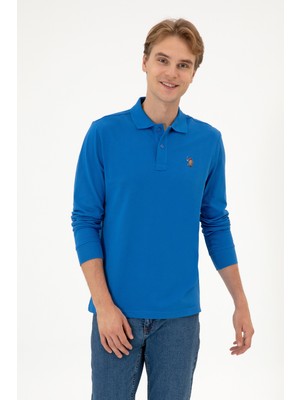 U.S. Polo Assn. Erkek Regular Fit Polo Yaka Koyu Mavi Basic Sweatshirt 50313772-VR032