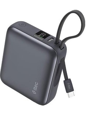 Ttec Recharger Mini LCD 10.000Mah Pd 35W Usb-C Dahili Kablolu Taşınabilir Hızlı Şarj Aleti/Powerbank 2BB232GR