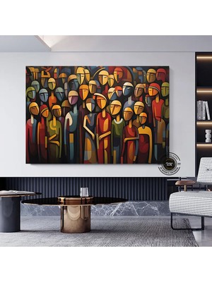 idora Renkli Panda Kanvas Posteri, Soyut Dekoratif Panda Tablosu