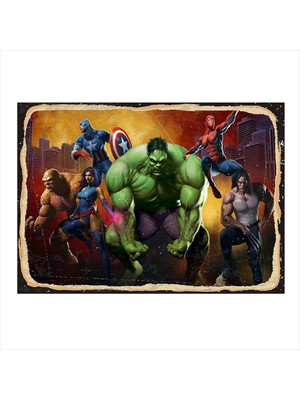Bedeko Marvel Kahramanları Dekoratif Mdf Tablo 50 cm x 70 cm