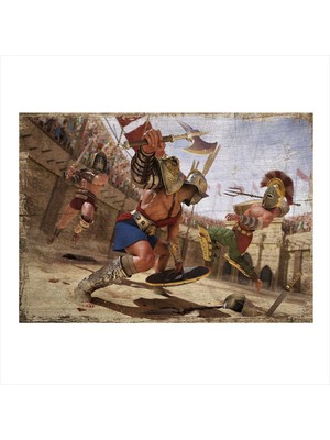 Bedeko Gladyatörler Hediyelik Ahşap Tablo 35 cm x 50 cm