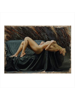 Bedeko Uzanan Nü Kadın Modern Mdf Tablo 35 cm x 50 cm