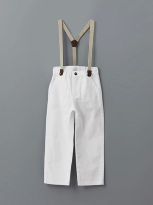 Lcw Kids Beyaz Beli Lastikli Askılı Erkek Çocuk Pantolon