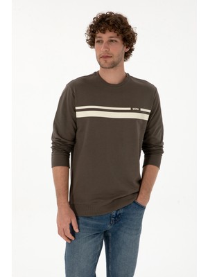 U.S. Polo Assn. Erkek Regular Fit Bisiklet Yaka Vizon İnce Sweatshirt 50313801-VR052