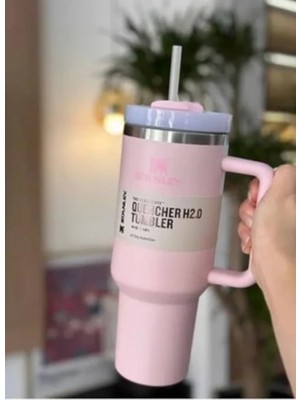 Stanley Quencher Pipetli Termos 1,18 L Açık Pembe