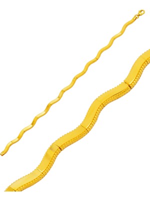 Ajda Zikzak Model 14 Ayar Altın Bileklik