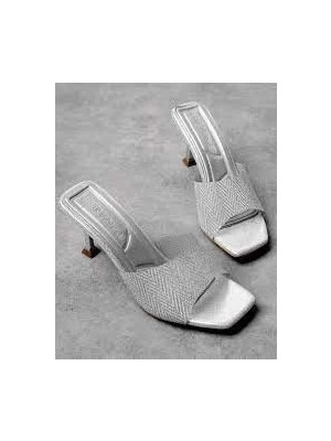 Luart Platin Simli Topuklu Terlik