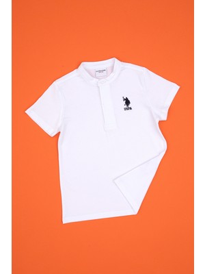U.S. Polo Assn. Erkek Çocuk Beyaz Bisiklet Yaka Tişört 50314940-VR013
