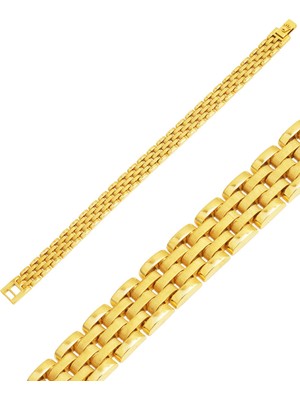 Rolex Kordon Unisex Altın Bileklik 14 Ayar