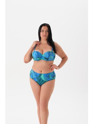 4046BK Kaplı Balenli Bikini Tk. Mavi-Yeşil