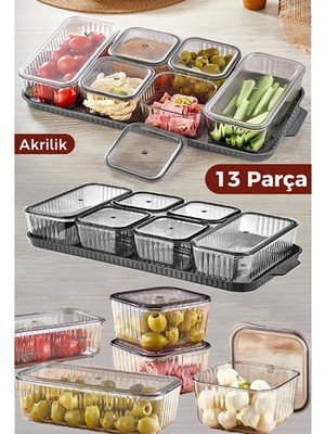 Kapaklı Kahvaltılık Sunum Tepsili 6 Parça