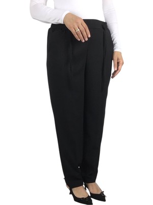 Kadın Beli Lastikli Boru Paça Pantolon Tolmera1