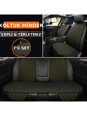 Ford Fiesta 2003-2008 Uyumlu 7 Parça Kapitone Araba Koltuk Kumaş Kumaş Siyah Turuncu - Kaymaz | Trobus