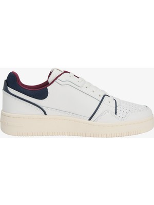 Tommy Hilfiger Fine Cleat Retro Basketball Erkek Beyaz Spor Ayakkabı.0gz
