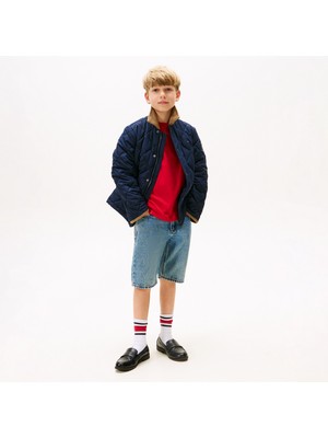 Tommy Hilfiger Contrast Collar Quilted Relaxed Çocuk Lacivert CEKET.C1G