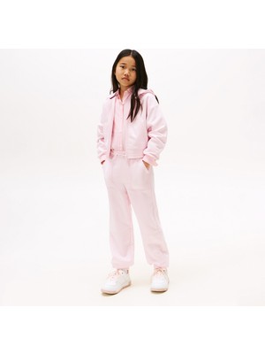 Tommy Hilfiger Textured Logo Çocuk Pembe Eşofman Altı.tog