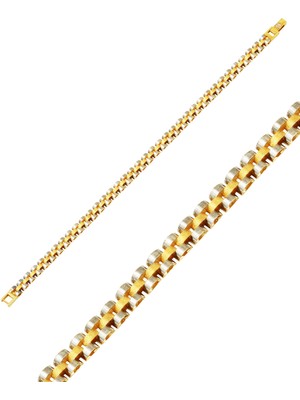 Iki Renkli Rolex Altın Bileklik 14 Ayar