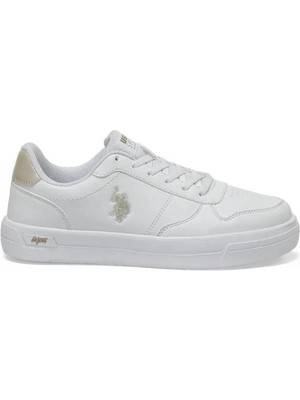 U.S. Polo Assn. U.S Polo Assn. Ellıs Beyaz Kadın Sneaker Suni Deri Düz Taban Günlük Kullanım İçin Rahat