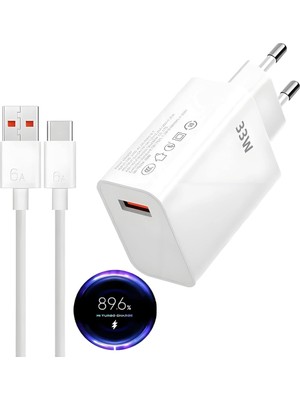 Xiaomi Uyumlu Şarj Aleti 33 Watt Note 8/9/10 Uyumlu Kablolu Set Hızlı Şarj Aleti Başlık 33 W Turbo