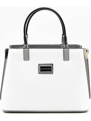 Silver & Polo Beyaz - A.gri SP987 Kadın El Çantası