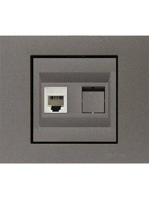 Ovivo Grano Metalik Antrasit RJ45 Cat6 Tekli Data Prizi