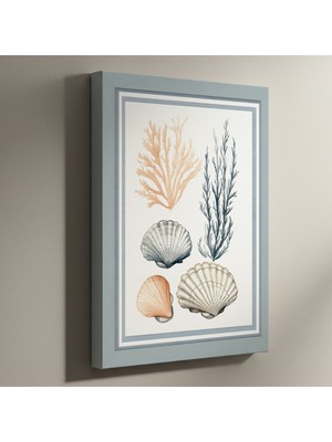 Deniz Kabukları ve Yosunlar Soyut Sanat Tablosu